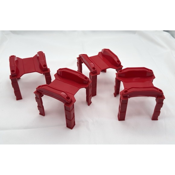 Other - Wooden Train Track Red Stacking Support Risers Fits Major Brands Lot of 4